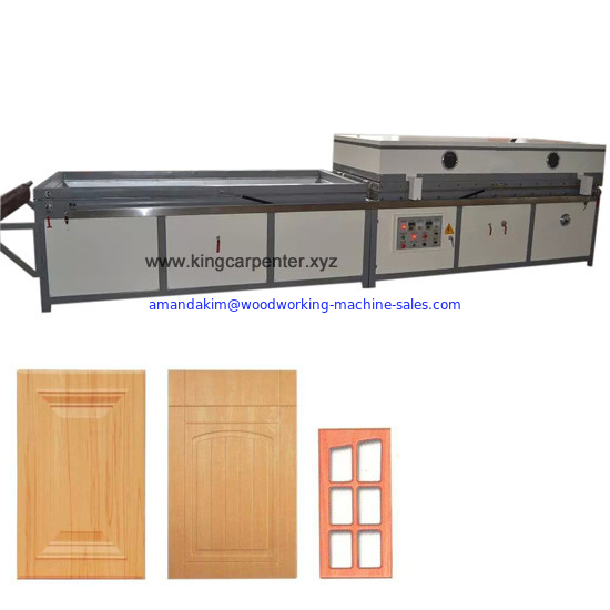 Semi-automatic PVC film wood veneer vacuum membrane press machine for cabinet WPC door