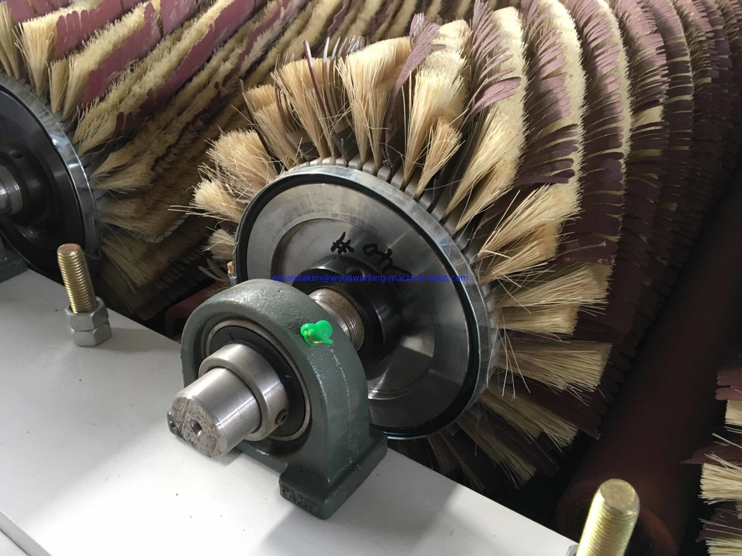 Wood Profile Moulding brush sanding machine with 6 sandpaper roller brush